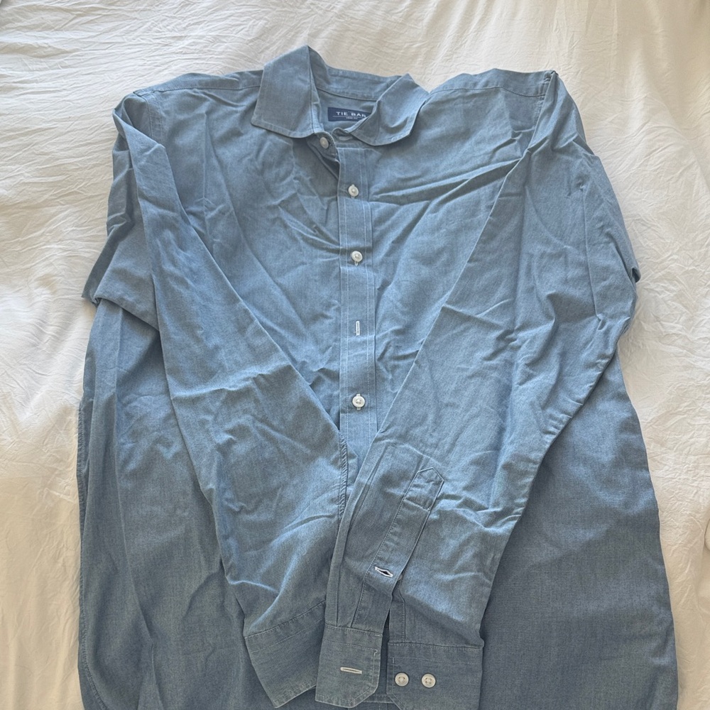 The Tie Bar Blue Casual Button Down Shirt